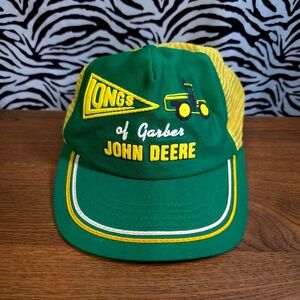 0725 Thrifted Vintage Rare John Deere Garber Trucker Snapback Hat JAS01
